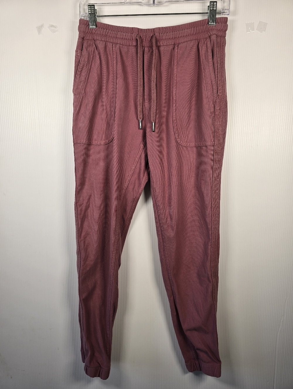 Athleta Women's Drawstring Joggers - Dusty Rose Cotton & Spandex Size XS Pockets